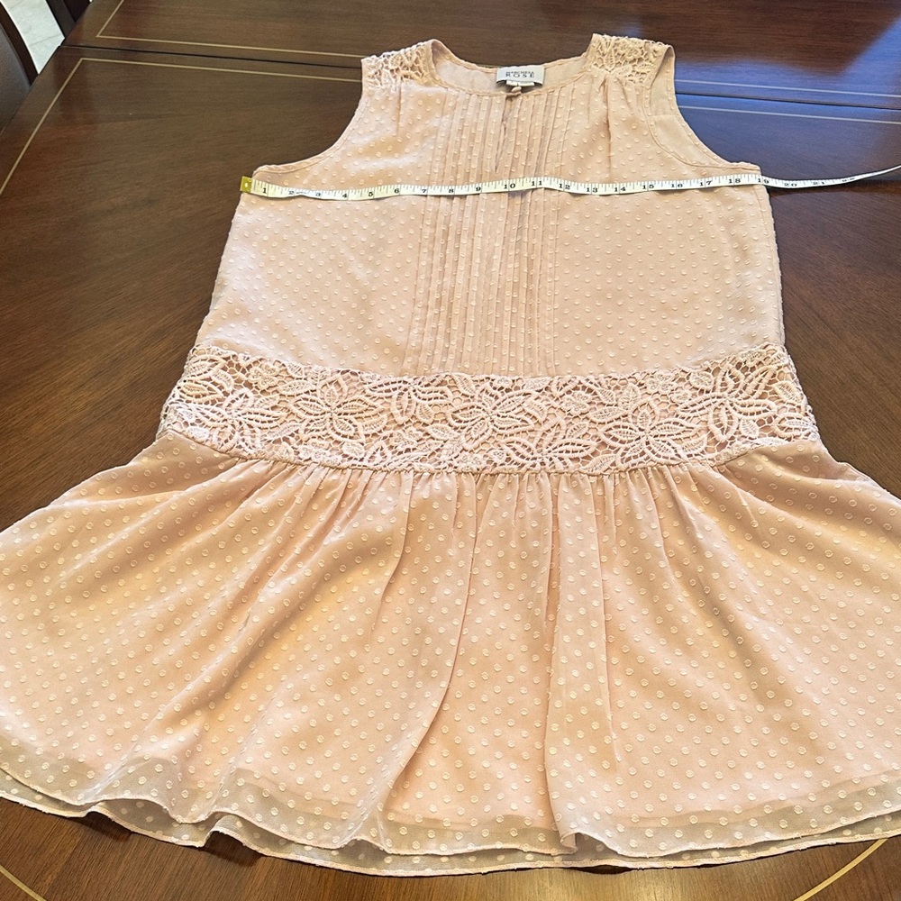 Marchesa Rose Blush Swiss Dot Lace Waist Sleeveless Dress – Size S/M - Picture 12 of 15